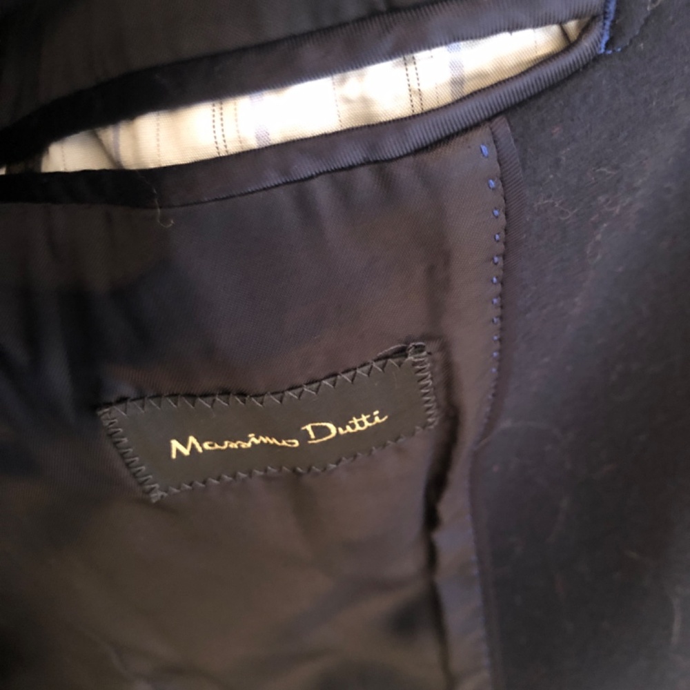 Designer Wool Cashmere Navy Business Casual Jacket - Picture 4 of 5